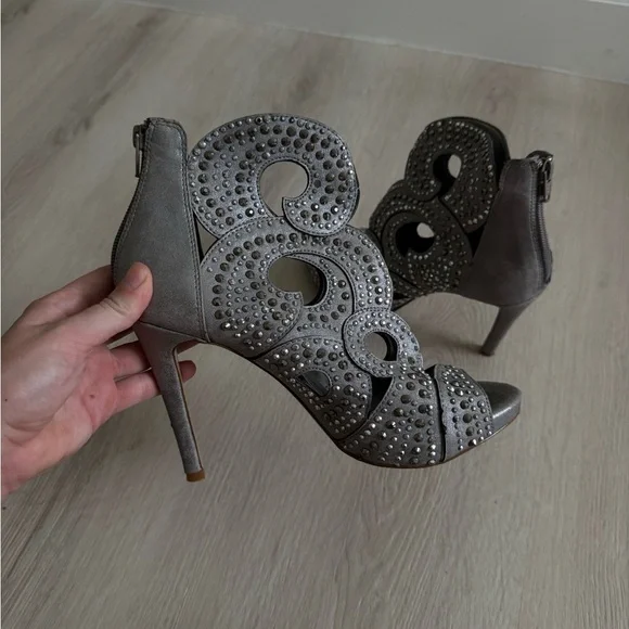 Gianni Bini Shoes Gianni Bini Merillee Silver Rhinestone Peep